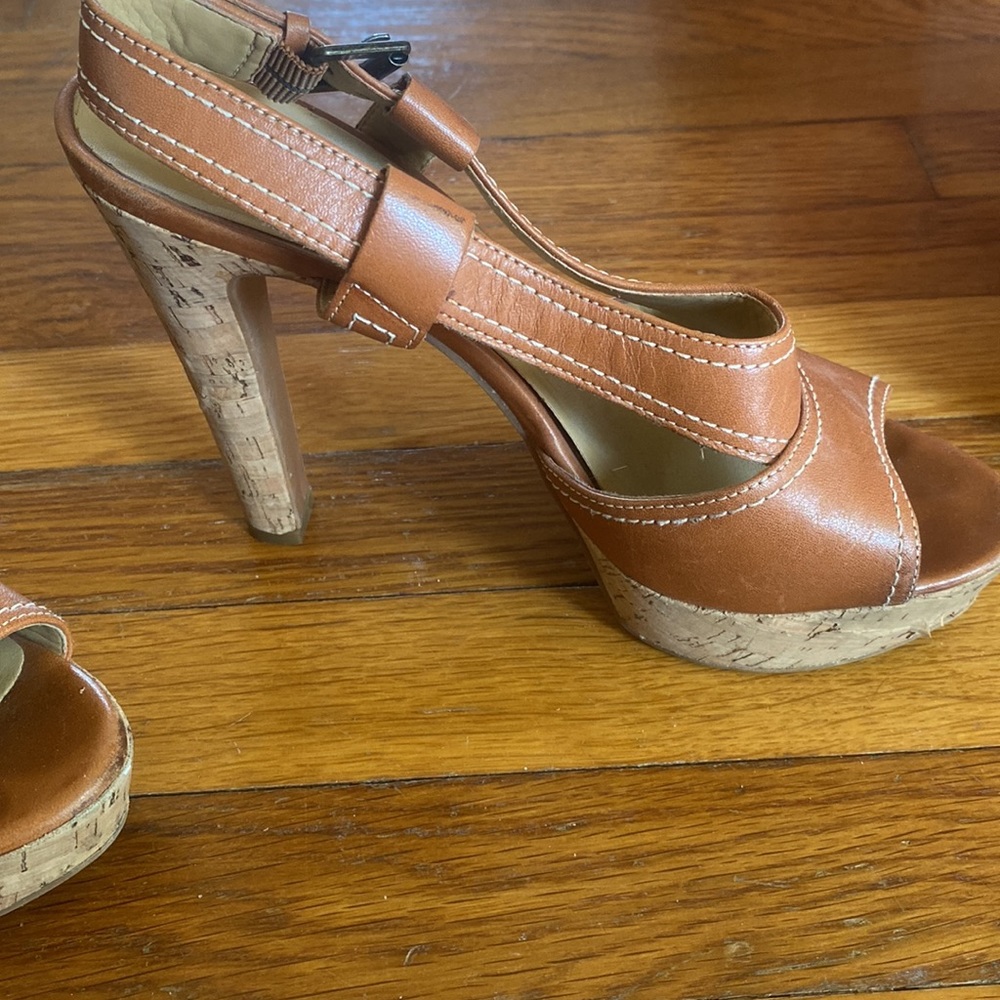 Nine West Cork and Leather Heels - Picture 2 of 7